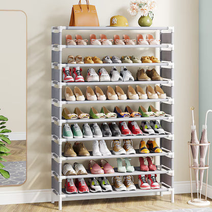 Tribesigns 161.5 H 10 Tier 40 pair Gray Metal Shoe rack