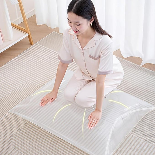 Vacuum Seal Bags for Bedding Reusable Hand Vacuum Packing Bags for Travel No Vacuum Needed Compression Packing Bag Storage Bag for Clothing Pillows Quilt (19 x 27 x 11.5 inch)