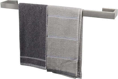 TocTen Bath Towel Rack - Square Base Thicken SUS304 Stainless Steel Towel Bar for Bathroom, Bathroom Bar Accessories Towel Rod Heavy Duty Wall Mounted Towel Holder (Brushed Nickel, 24 Inch)