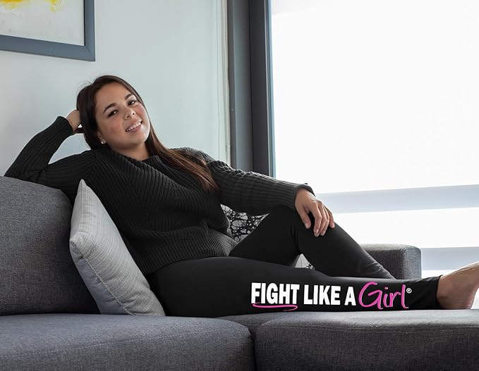 Fight Like a Girl Yoga Pants Exercise Leggings Feminism Breast Cancer Women's Empowerment