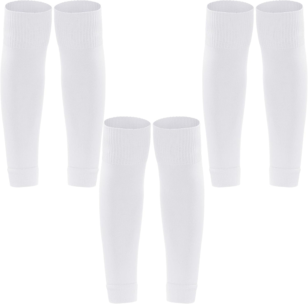 phnydreg 3 Pairs Leg Sleeve Shin Pre Cut Socks for Kids Youth Men Women Soccer Running Cycling