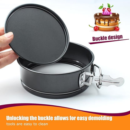 Cheesecake Pan Set, 4789 inch Nonstick Leakproof Springform Pan for Mini Cheesecakes, Pizzas, Quiches (Black, 4 inch)