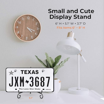 TR-LIFE 4 Pack Plate Stands for Display - 6 Inch Plate Holder Display Stand  Metal Easel Stand for Picture Frame, Decorative Plates, Book, Photo, Collectibles (4 Pack)