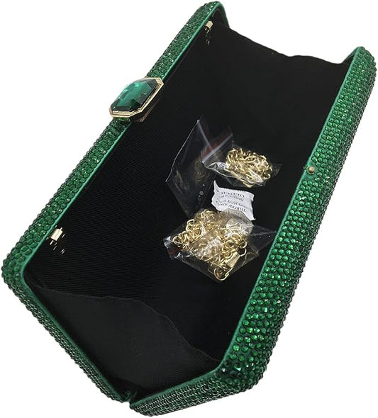 Boutique De FGG Crystal Evening Bags for Women Formal Party Box Clutch Wedding Rhinestone Handbags Bridal Clutch Purse,Mini