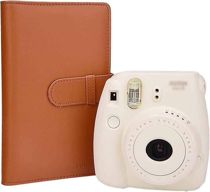 Wallet PU Leather Photo Album Compatible with Instax Mini Instant Film (Brown)
