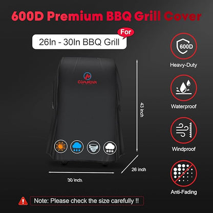 Comnova Grill Cover 30 Inch - 7105 BBQ Cover for Weber Spirit 210 Gas Grill Heavy Duty  Waterproof, Barbecue Cover for Weber Spirit E-210 Grill with Side Trays Fold Down (NOT Fit Spirit II E-210)