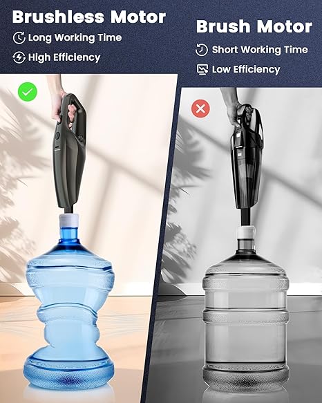 TANYO Car Vacuum Cleaner, Portable Handheld Car Vacuum Cordless with Strong Suction and 12000PA Brushless Motor, Rechargeable Mini Hand Held Vacuum with HEPA Filter for Home, Office Golden Black