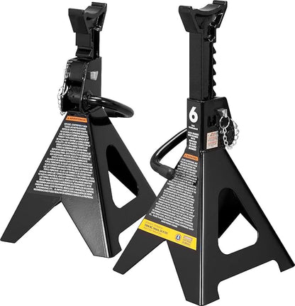 Torin AT46002AB-1 Double Locking Steel Jack Stands, 6 Ton (12,000 LBs) Capacity, Black, 1 Pair