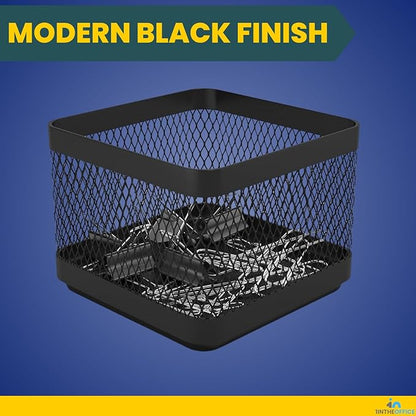 1InTheOffice Mesh Paperclip Holder For desk, Paperclip Holder Desk Accessories Holder(2 Pack)