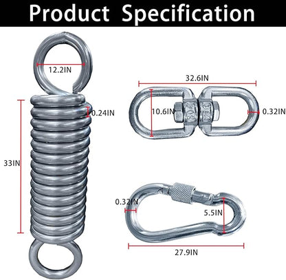 Punching Bag Hanger, Heavy Duty Boxing Punching Bag Hanger,360 Rotational Heavy Bag Punching Bag Wall Mount WCarabiners Spring for Heavy Bag, Gym Swing, Trapeze, Hammock:WLL-500Lbs