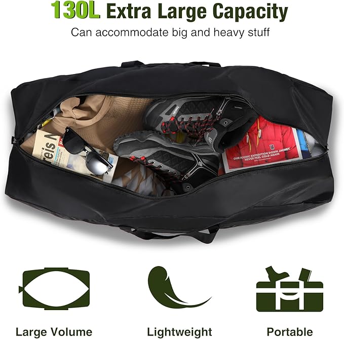 REDCAMP Foldable Travel Bag, Large Sports Bag, 75L96L100L, Lightweight Waterproof Tote Bag