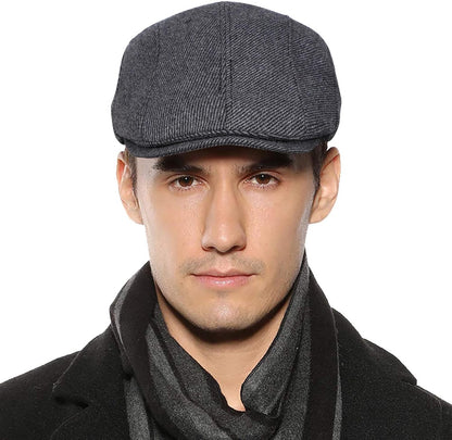 Sumolux Mens Newsboy Cap Winter Beret Hat Cabbie Flat Cap