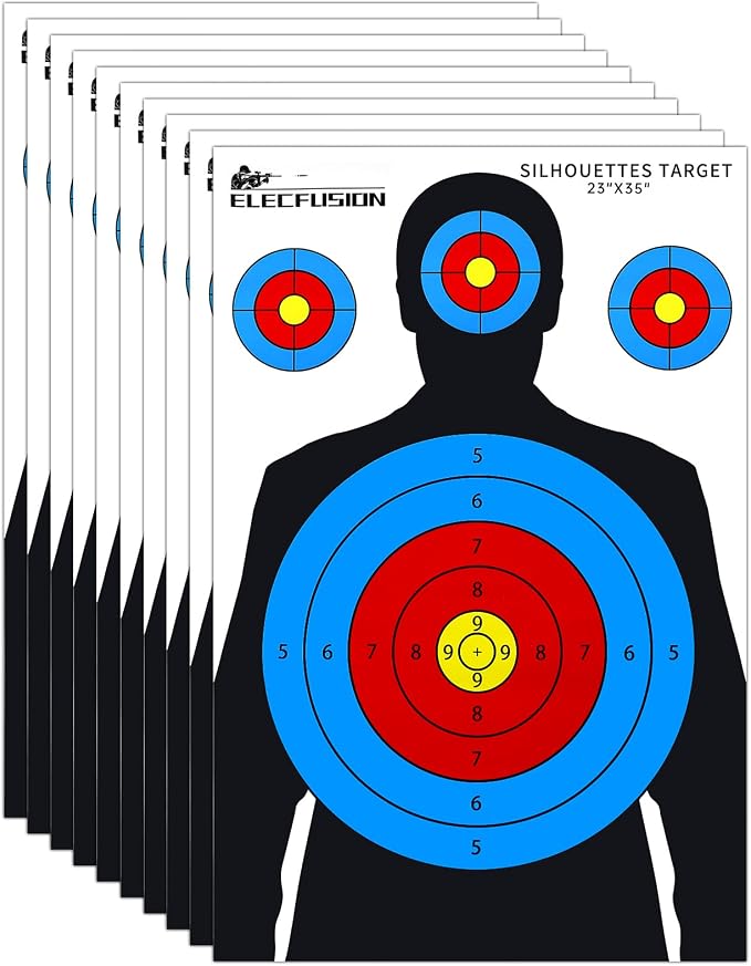ElecFusion 6 Pack Silhouette Shooting Targets, 23X35 inch Paper Targets for Shooting Range, Suitable for Indoor/Outdoor Range Use with Handguns, BB Guns, Rifles, Pistols, Airsoft Guns