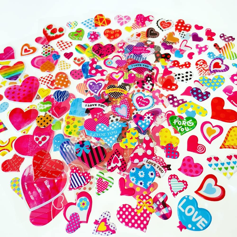3D Puffy Stickers for Kids, 11 Different Sheets Including Lovely Heart Sticker for Boys and Girls