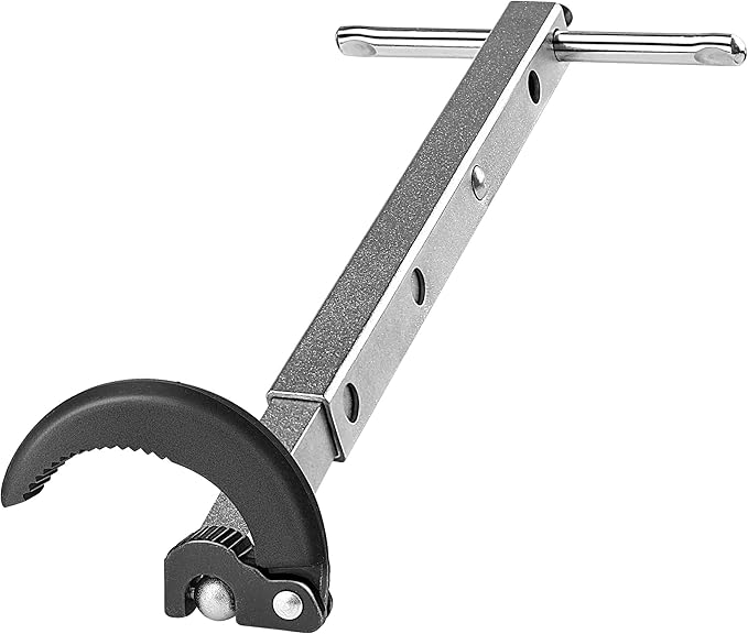 HAUTMEC Pro Telescoping Basin Wrench, Sink Wrench, 7/8" to 2-1/2" Jaw Capacity, 10" to 17" Extendable Handle, Steel Sink Faucet Remover, Tap Nut Spanner PL0027