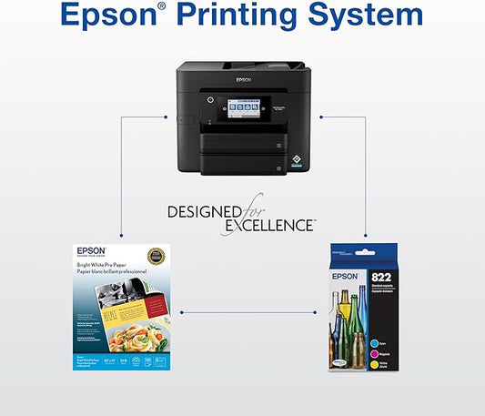 EPSON 822 DURABrite Ultra Ink High Capacity Black Cartridge (T822XL120-S) Works with WorkForce Pro WF-3820, WF-3823, WF-4820, WF-4830, WF-4833, WF-4834