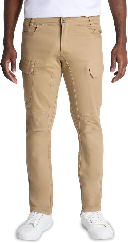 X RAY Men's Stretch Cargo Pants, Casual Flex Hiking Multi-Pocket Tactical Work Slim Fit Cargo Pants for Men