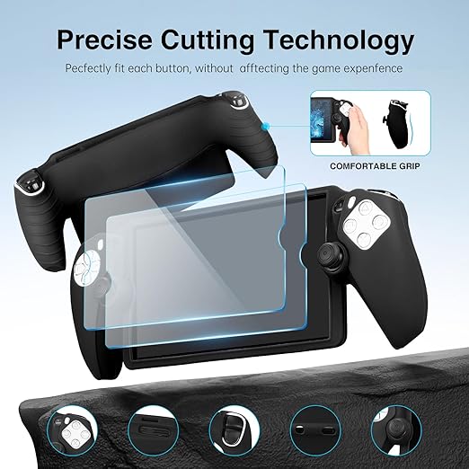 Carrying Case for PS5 Portal, 4 In 1 PS Portal Accessories with 1 Screen Protectors and Clear Protective Case, Protective Hard Shell Carrying Case, 1set key cap