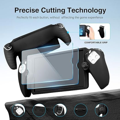 Carrying Case for PS5 Portal, 4 In 1 PS Portal Accessories with 1 Screen Protectors and Clear Protective Case, Protective Hard Shell Carrying Case, 1set key cap