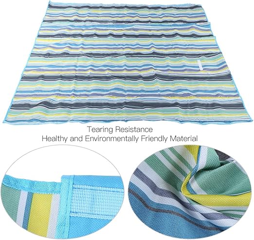 Sempoda Outdoor Waterproof Picnic Blanket, Foldable Picnic Mat, Waterproof Beach Blanket, Dampproof 210T Tear Resistant Plaid Cloth Picnic Blanket for Outdoor Camping