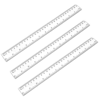 3 Pack 12 Inch Ruler Set Transparent Measuring Tool Plastic Straight Ruler Acrylic Clear Ruler for School Office Student, 559052_5_WBESgfLbk