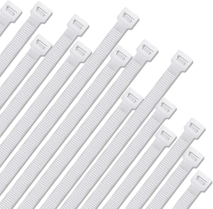 Zip Ties Heavy Duty Nylon Self-locking Wire Ties 30 Pack - White (24 Inch)
