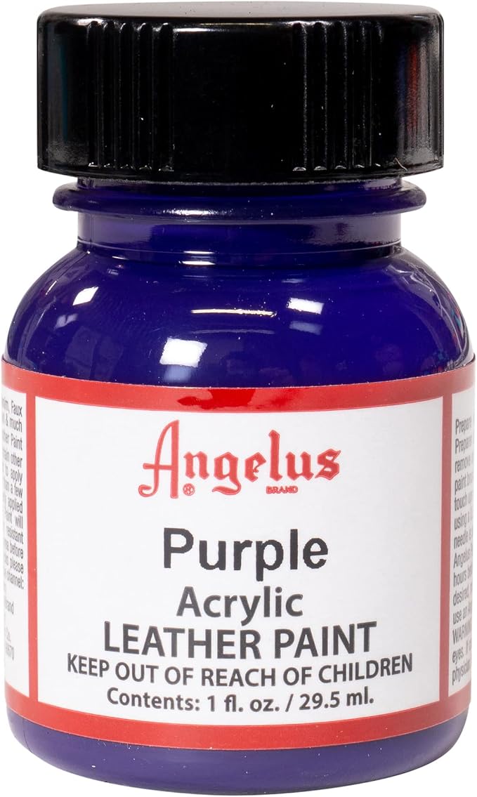 Angelus Acrylic Leather Paint for Shoes, Sneakers, Leather, Canvas, Furniture, and More - 1 fl oz, Purple