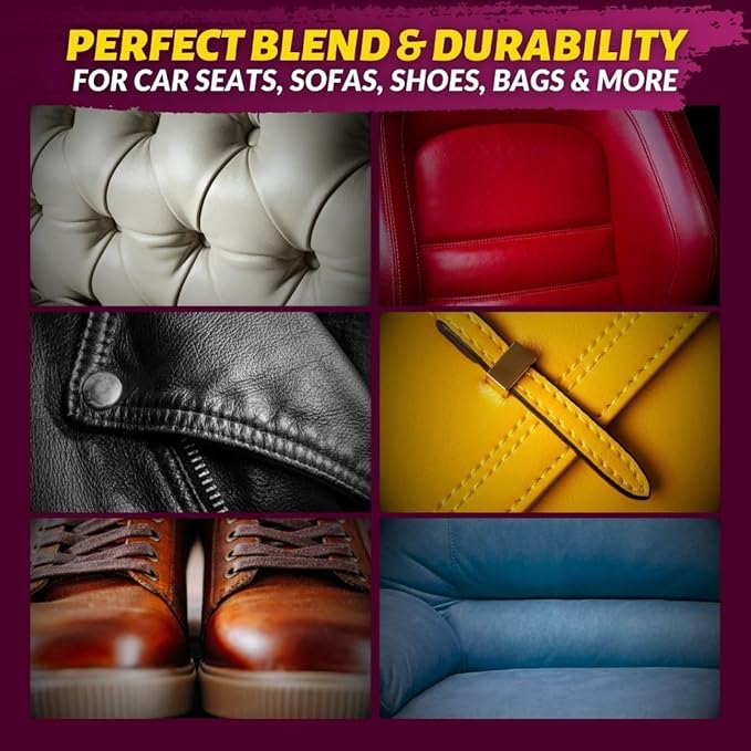 COCONIX Leather  Vinyl Repair Kit - Brown  Shades  Fix Tears, Holes, Scratches, and Peeling on Leather and Vinyl Furniture, Car Seats, and Jackets  Easy Application with Customizable Colors