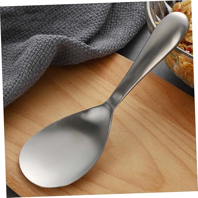 Stainless Steel Rice Spoon Ergonomic Non Stick Rice Serving Spoon Practical Kitchen Utensil for Rice Cookers and Serving Dishes Matte Finish