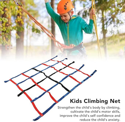 3-color climbing net for children, 661 pounds, 6.1 x 4.8 feet load, outdoor polyester climbing cargo net