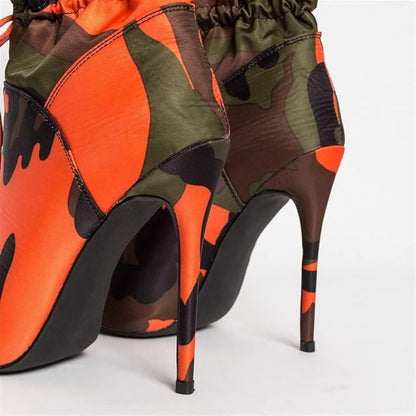Boots For Women High-heeled Shoes, Middle-tube Boots, Thin High-heeled Lace-up Women's Shoes