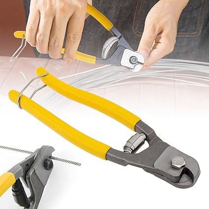 Cable Wire Cutters, Forged From Heavy Duty Stainless Steel Metal 8 Inch Opening Up to 0.39" Small Wire Rope Cutter Tool for Stainless Steel Wire Rope, Bike Brake Cable, Railing Cable