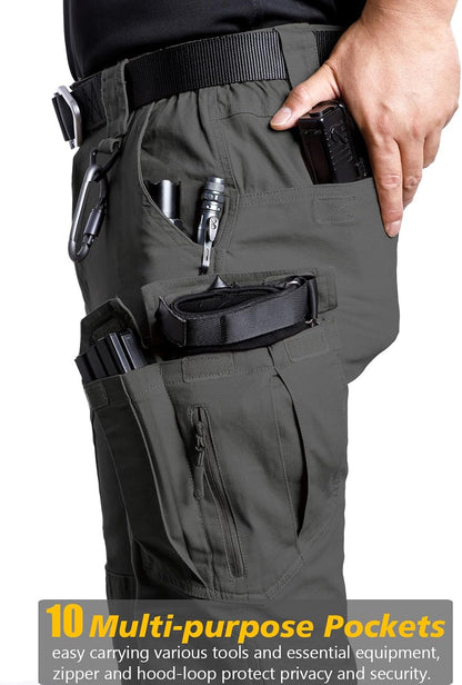 Men's Flex Tactical Pants Cotton Stretch Work Cargo Pants Lightweight EDC Outdoor Hiking Trousers