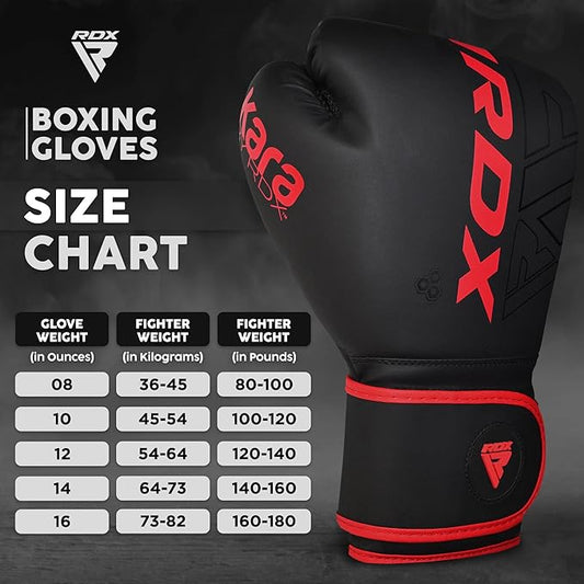 RDX Boxing Gloves Men Women, Pro Training Sparring, Maya Hide Leather Muay Thai MMA Kickboxing, Adult Heavy Punching Bag Gloves Mitts Focus Pad Workout, Ventilated Palm