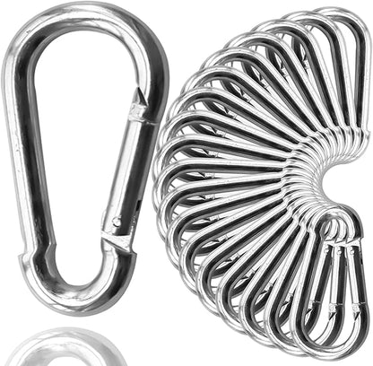 30Pack Heavy Duty Spring Snap Hooks 4Inch, 38Au Carabiner Clips for Swing, Large Steel Chain Quick Links Safety Buckle Connector for Hammock Fitness Gym Outdoor Boating, M10 Snap Hook Carabiners