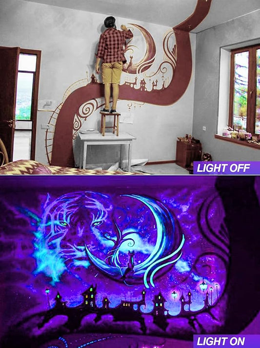 Halloween Outdoor Black Light Spotlight 15W LED Black Lights Waterproof Landscape Lighting with US Plug for Glow Dance Party,Stage Lighting,Body Paint,Fluorescent Poster, Neon Glow(1 Pack)