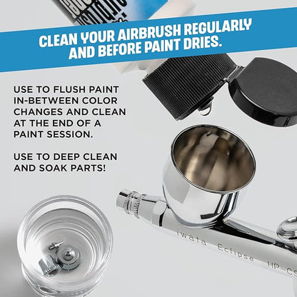 Medea Airbrush Cleaner 4 oz  Ready-to-Use Solution for Airbrushes, Paint Brushes  Artist Tools  For Acrylic, Oil  Water-Based Paints, Inks, Dyes, Watercolors and Gouache. Deep Cleans  Flushes