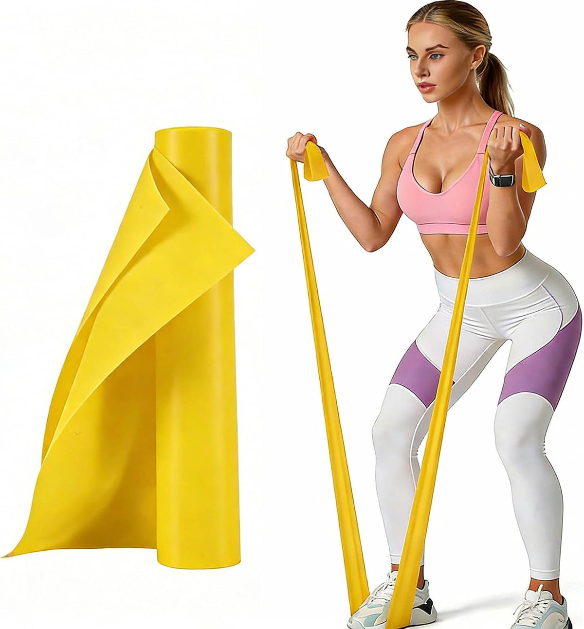 Resistance Bands Elastic Exercise Set, Multi-Resistance for Pilates, Home Gym, Outdoor Fitness and Strength Training ( Medium )