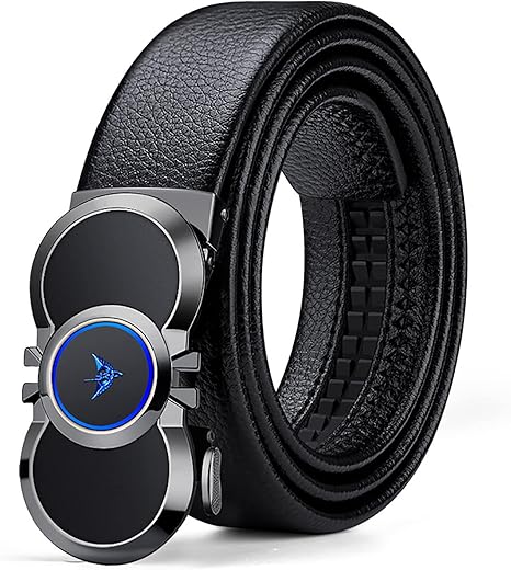 VANNANBA Mens Belts Leather Ratchet Dress Belt with Automatic Sliding Buckle, Designer Works Belts for Jeans Pants