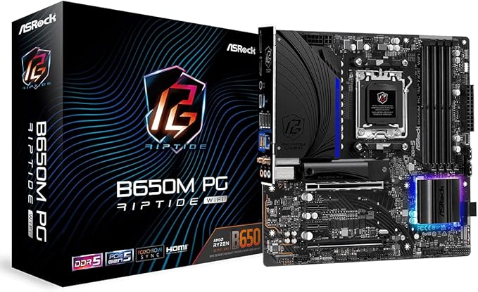 ASRock B650M PG Riptide WiFi AMD Socket AM5 Ryzen 7000 Series Processors Motherboard