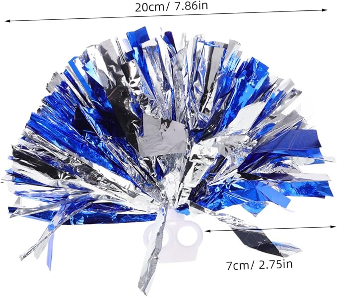 YARNOW Metallic Foil Cheerleading Poms 10 Pack for Boys and Girls Vibrant Hand Flowers