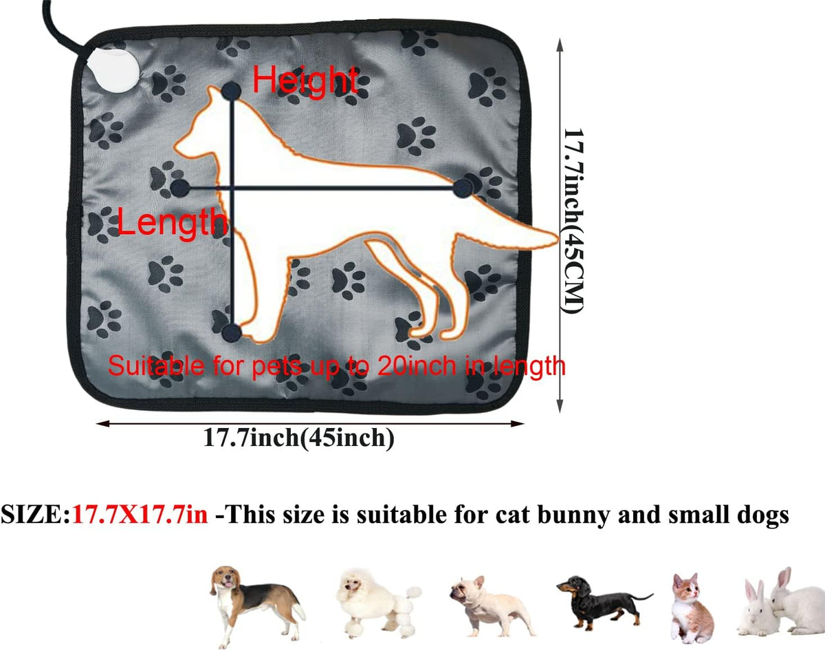 Pet Heating pad Outdoor Small Dog cat Heating pad Heated ped beds for Outside Dogs House Heater Electric Warming pad for Puppies with Timer,Chew Resistant Cord,Easy Clean,Waterproof