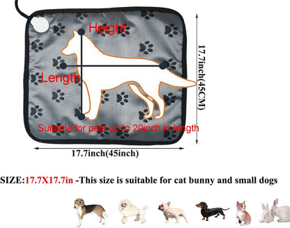 Pet Heating pad Outdoor Small Dog cat Heating pad Heated ped beds for Outside Dogs House Heater Electric Warming pad for Puppies with Timer,Chew Resistant Cord,Easy Clean,Waterproof