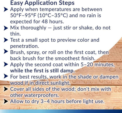 SEAL-ONCE Nano+Poly Wood Sealer and Waterproofer, Clear, 1 Gallon With Polyurethane, Water-based, Low-VOC, Waterproofer & Stain, For Decks, Fences & Log Homes