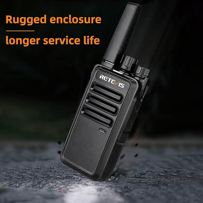 Retevis RT68 Walkie Talkies Rechargeable,Portable FRS Two-Way Radios for Adults,Heavy Duty 2 Way Radios Long Range,USB Charging Base,License Free Walkie Talkie for Road Trip Gifts Camping (2 Pack)