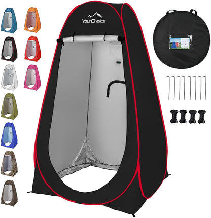 Your Choice Pop Up Privacy Tent, 3.9x3.9x6.2FT Portable Shower Tent for Camping, Waterproof Outdoor Changing Room with Carry Bag for Beach Hiking RV Fishing Portable
