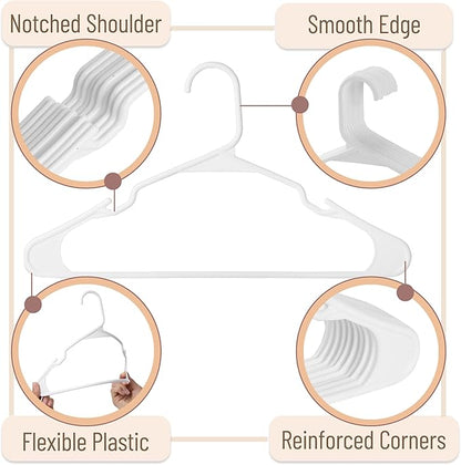 Mr. Pen 10 Pack White Plastic Clothes Hangers - Shirt Hangers for Closet
