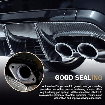 2PCS Exhaust Manifold Gasket, 2.5inch Sealed Exhaust Manifold Gasket, Prevent Leaking Between Exhaust Pipe and Exhaust Manifold, Universal Replacement Donut Gasket