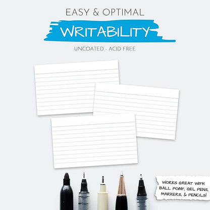 Home Advantage 3x5 Ruled Index Cards - Our 50 Pack of Lined Notecards Use Heavy Duty Cardstock to Make Them Bleed Proof – These Line Ruled Index Cards Make Perfect Flashcards & Note Cards