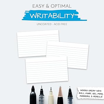 Home Advantage Ruled White Index Cards, File Note Cards (3-x-5-inch)